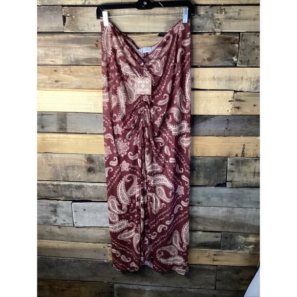 Resa X Jojo Ziggy Skirt Brown Bandana Print Mesh SKirt Size Large - Picture 2 of 3